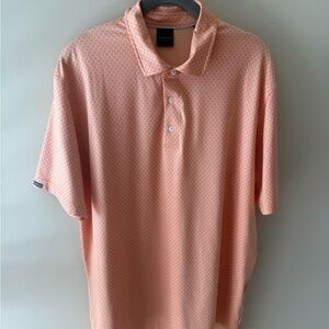Dunning Golf Polo Shirt orange print Performance Stretch Breathable size L